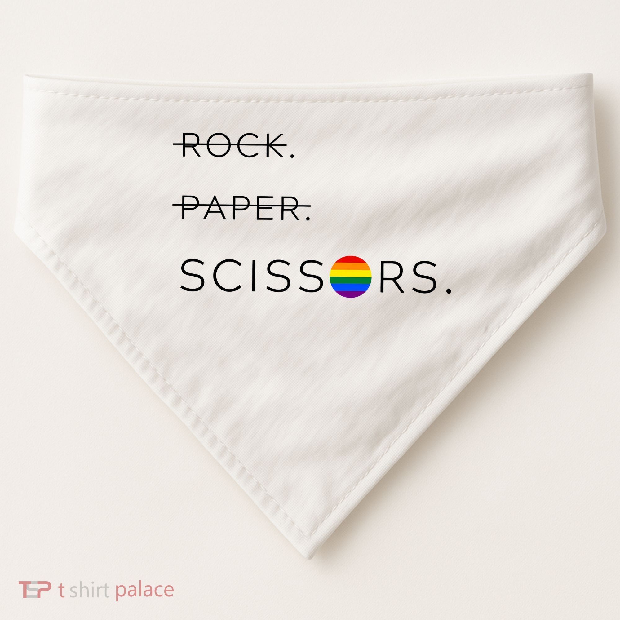 Rock Paper Scissors Lesbian Funny Lesbian Pride Lgbt USA-Made Doggie Bandana