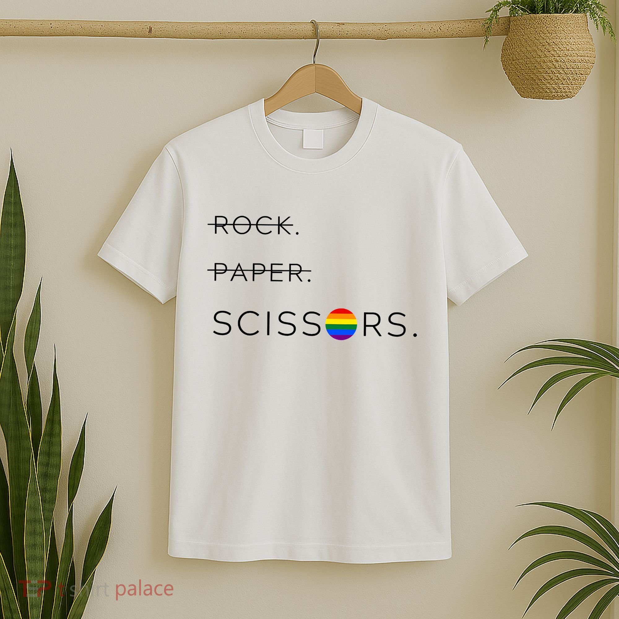 Rock Paper Scissors Lesbian Funny Lesbian Pride Lgbt T-Shirt