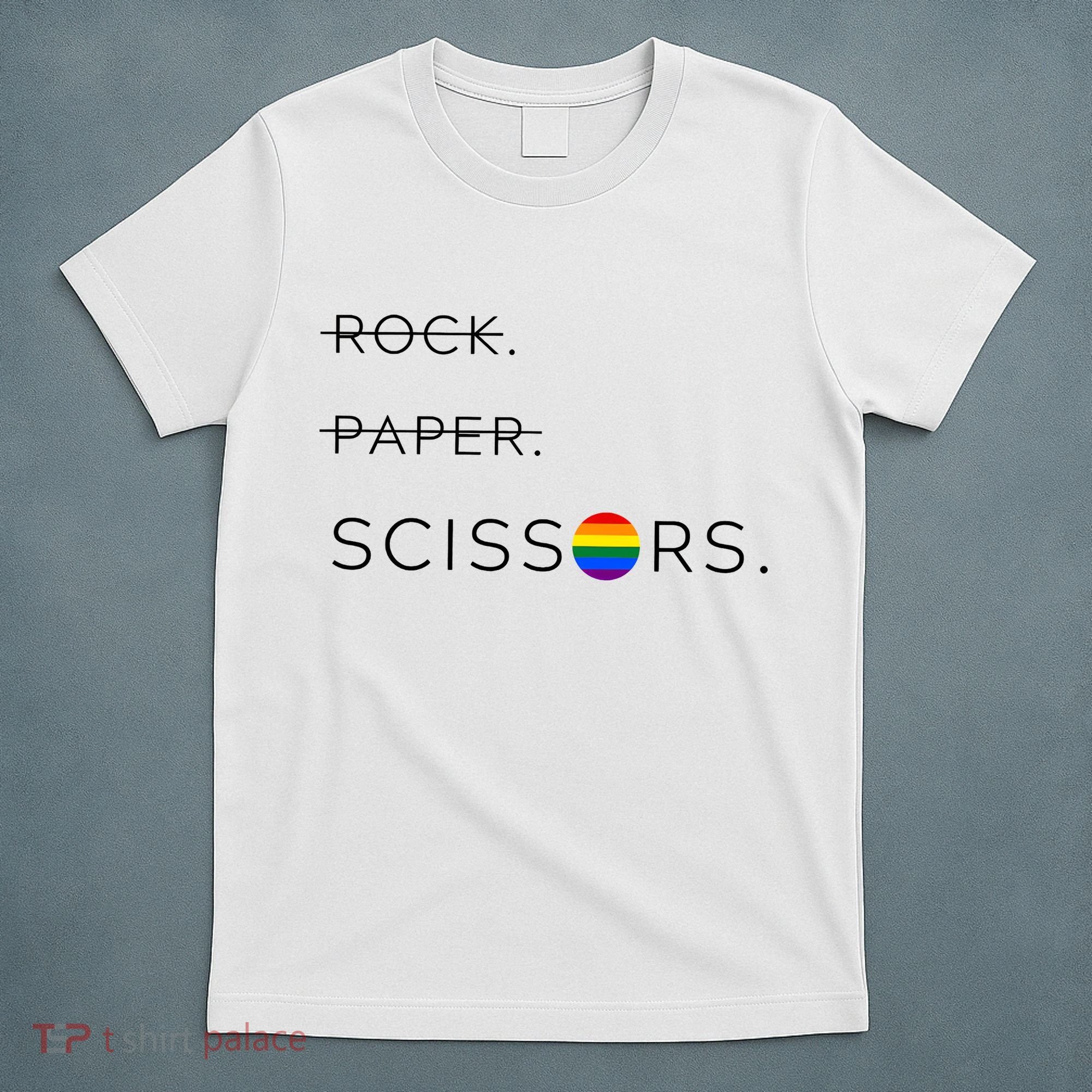 Rock Paper Scissors Lesbian Funny Lesbian Pride Lgbt T-Shirt