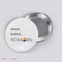 Rock Paper Scissors Lesbian Funny Lesbian Pride Lgbt Button thumb 0