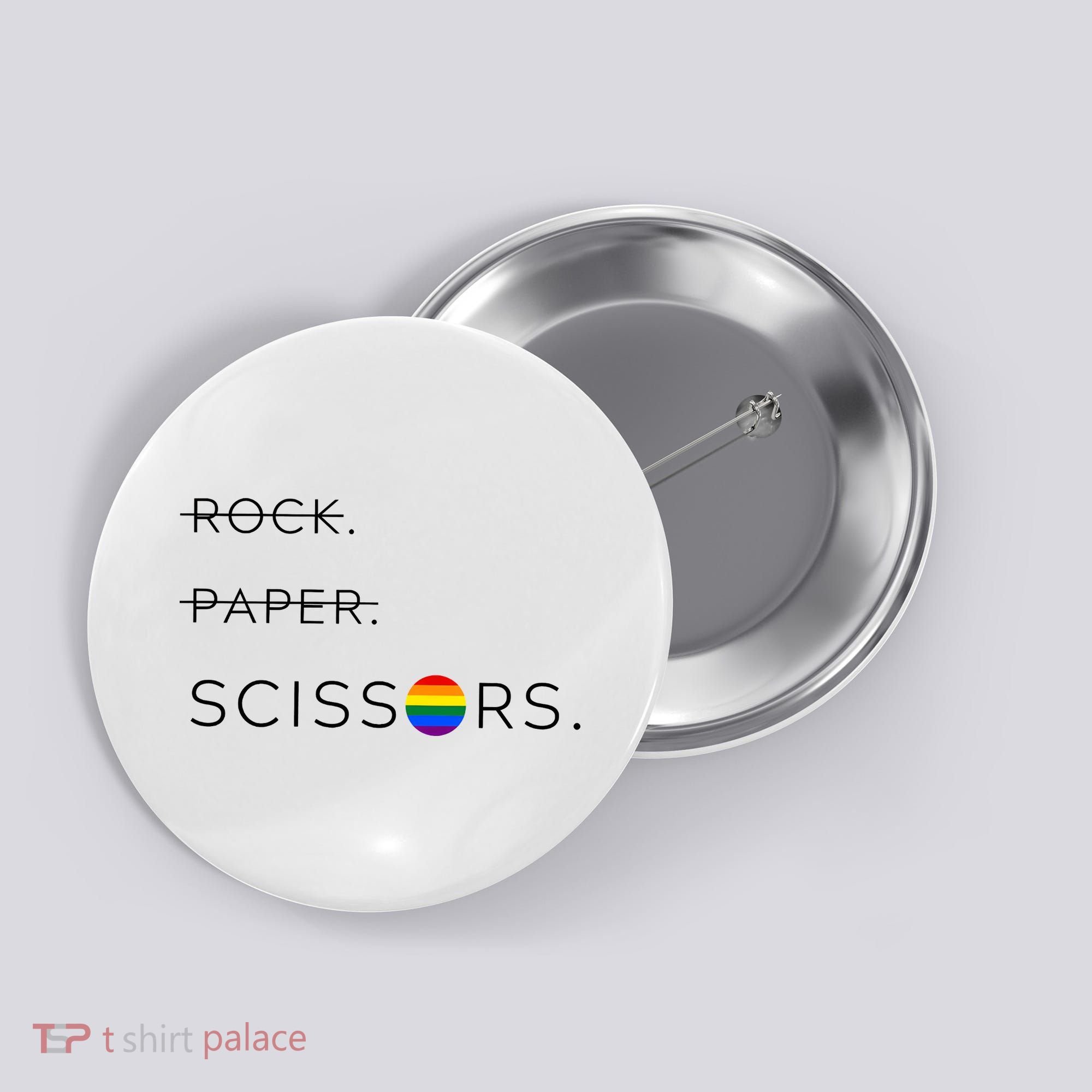 Rock Paper Scissors Lesbian Funny Lesbian Pride Lgbt Button