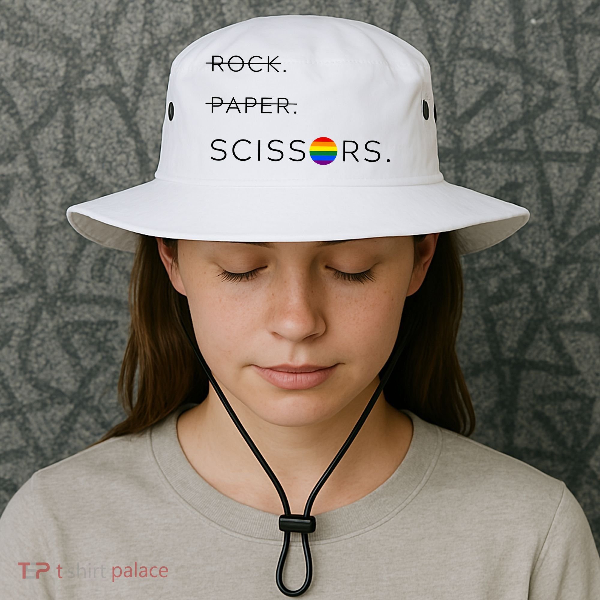 Rock Paper Scissors Lesbian Funny Lesbian Pride Lgbt Bucket Hat