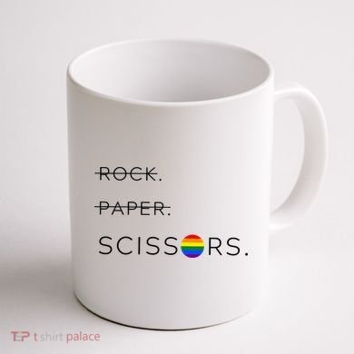 Rock Paper Scissors Lesbian Funny Lesbian Pride Lgbt Coffee Mug back