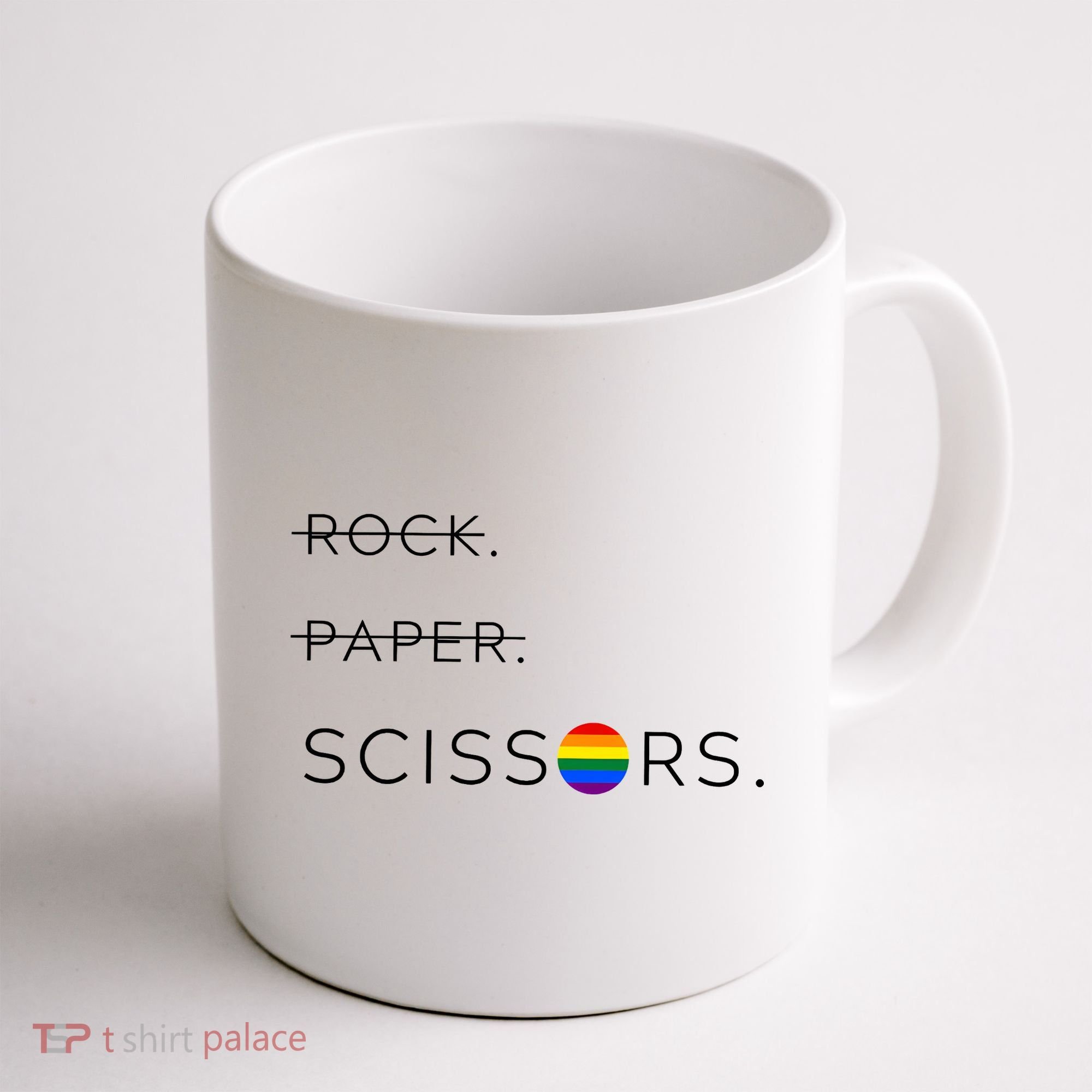 Rock Paper Scissors Lesbian Funny Lesbian Pride Lgbt Coffee Mug