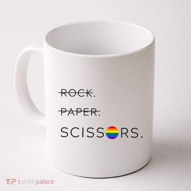 Rock Paper Scissors Lesbian Funny Lesbian Pride Lgbt Coffee Mug