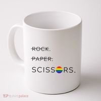 Rock Paper Scissors Lesbian Funny Lesbian Pride Lgbt Coffee Mug thumb 0