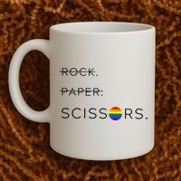 Rock Paper Scissors Lesbian Funny Lesbian Pride Lgbt Coffee Mug thumb 2