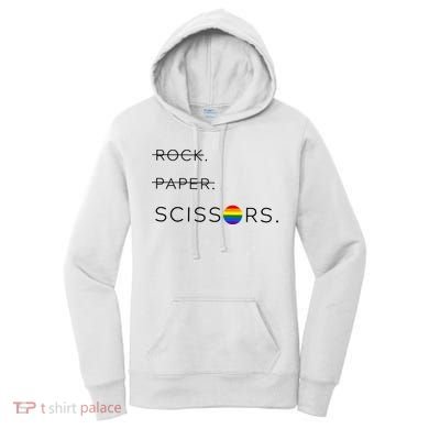 Rock Paper Scissors Lesbian Funny Lesbian Pride Lgbt Women's Hoodie