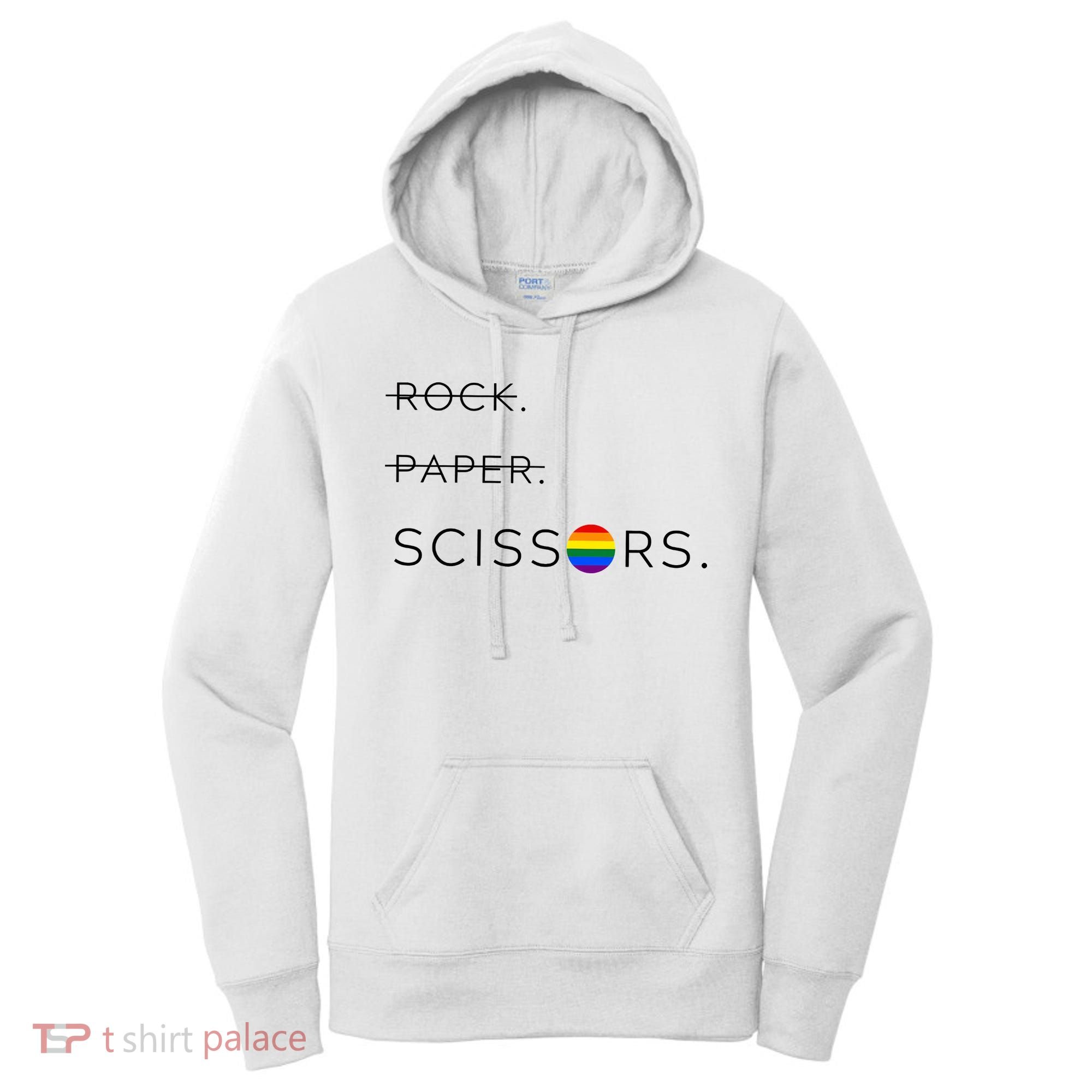 Rock Paper Scissors Lesbian Funny Lesbian Pride Lgbt Women's Hoodie