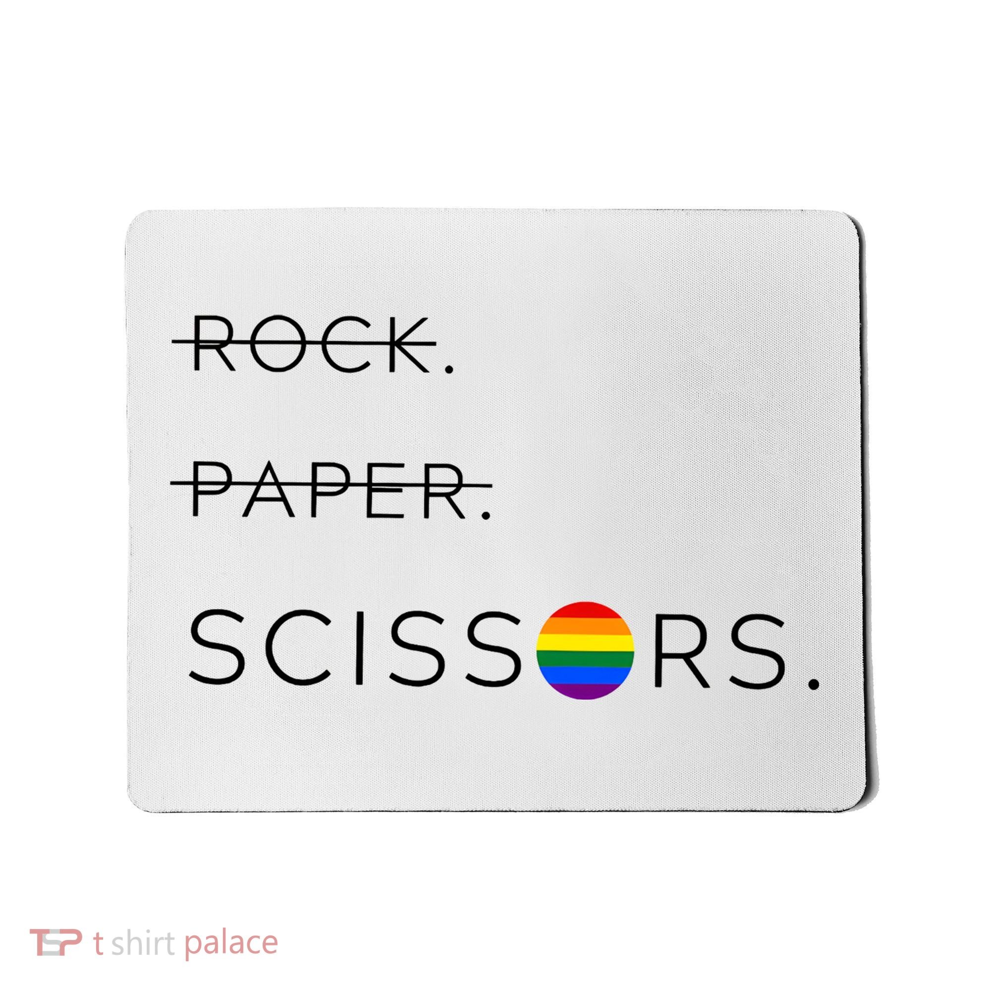 Rock Paper Scissors Lesbian Funny Lesbian Pride Lgbt Mousepad