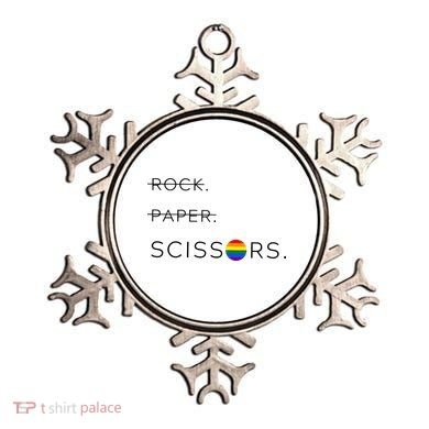 Rock Paper Scissors Lesbian Funny Lesbian Pride Lgbt Ornament