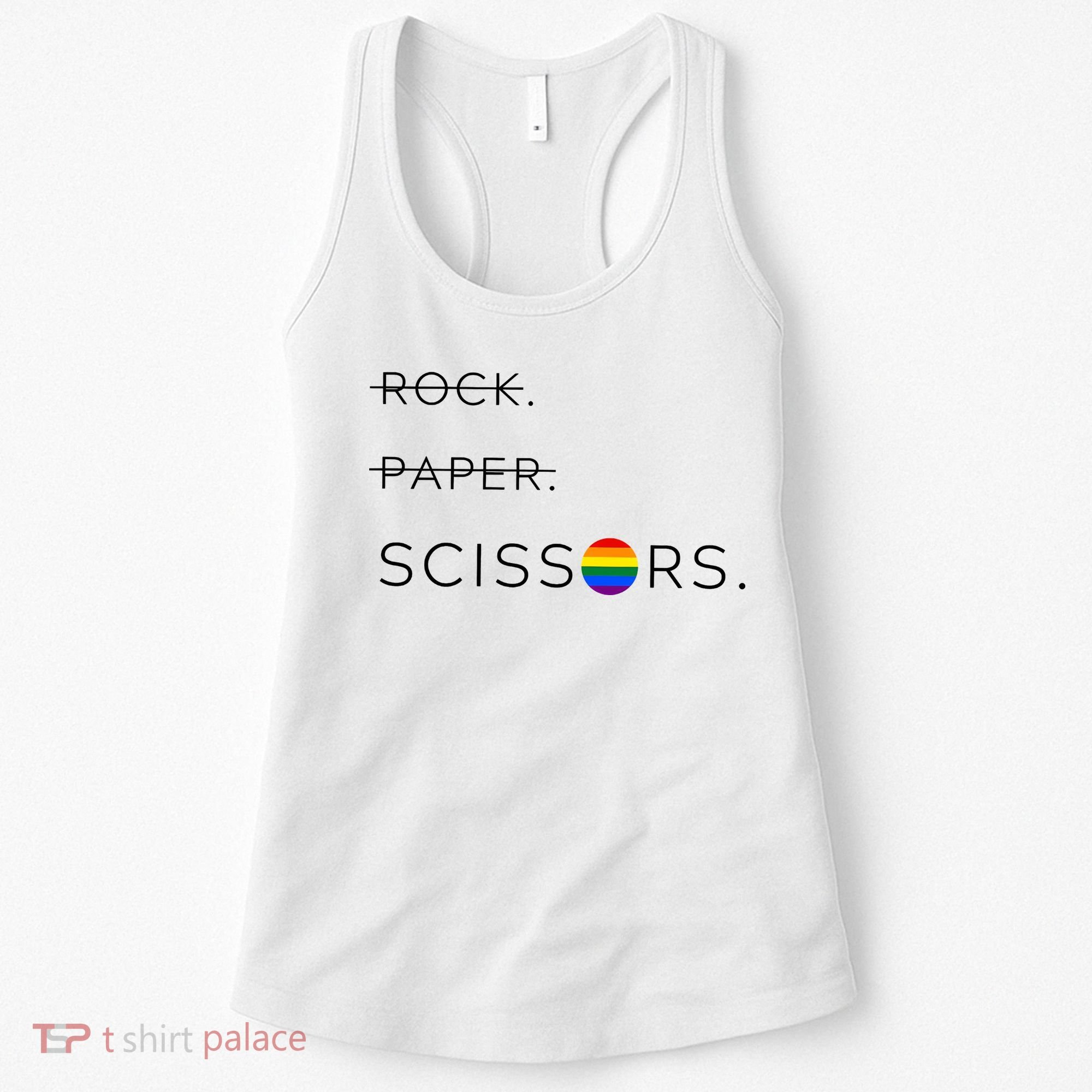 Rock Paper Scissors Lesbian Funny Lesbian Pride Lgbt Women's Tank Top