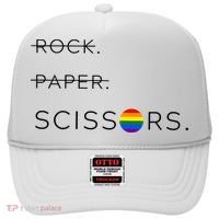 Rock Paper Scissors Lesbian Funny Lesbian Pride Lgbt Hat thumb 0