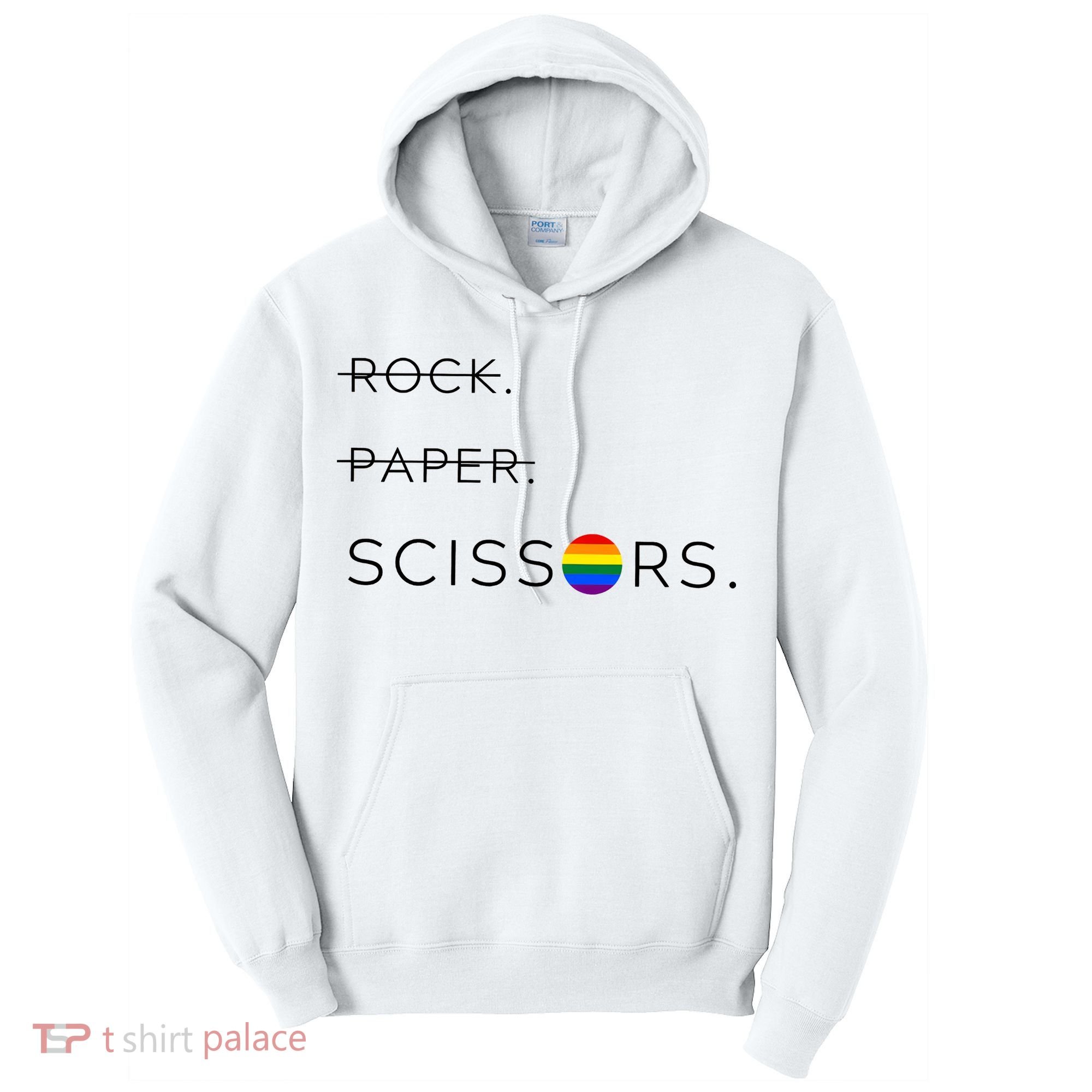 Rock Paper Scissors Lesbian Funny Lesbian Pride Lgbt Tall Hoodie