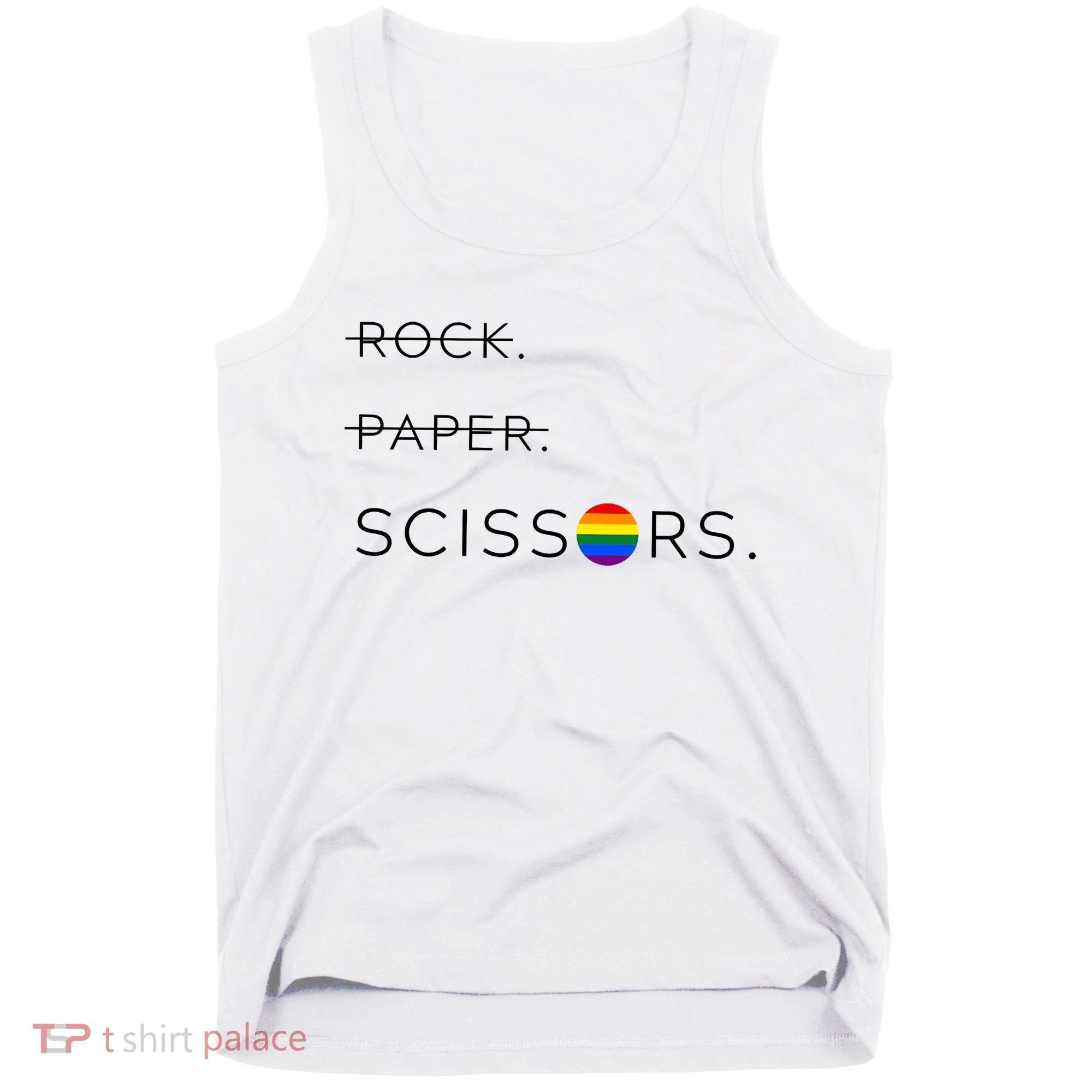 Rock Paper Scissors Lesbian Funny Lesbian Pride Lgbt Tank Top