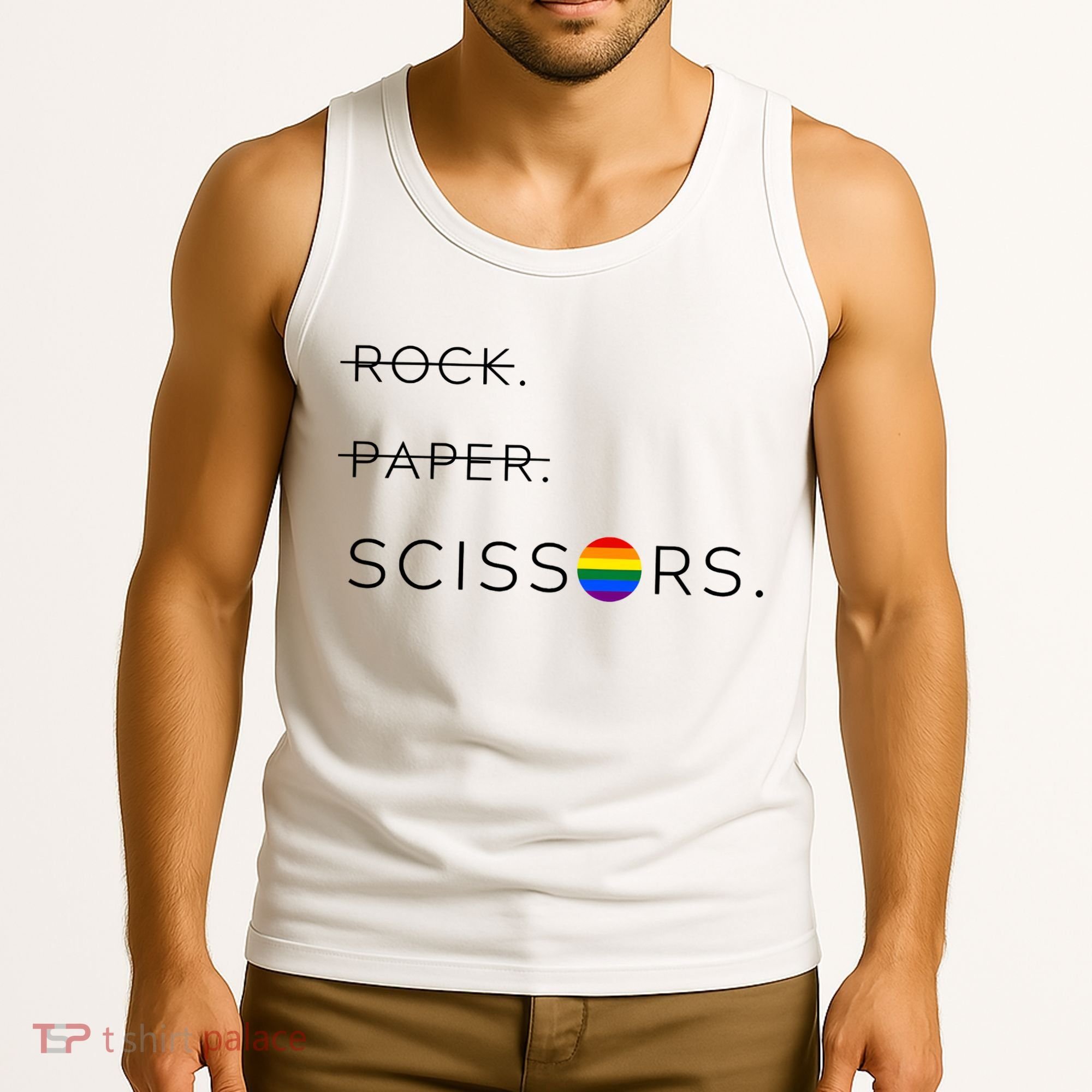 Rock Paper Scissors Lesbian Funny Lesbian Pride Lgbt Tank Top