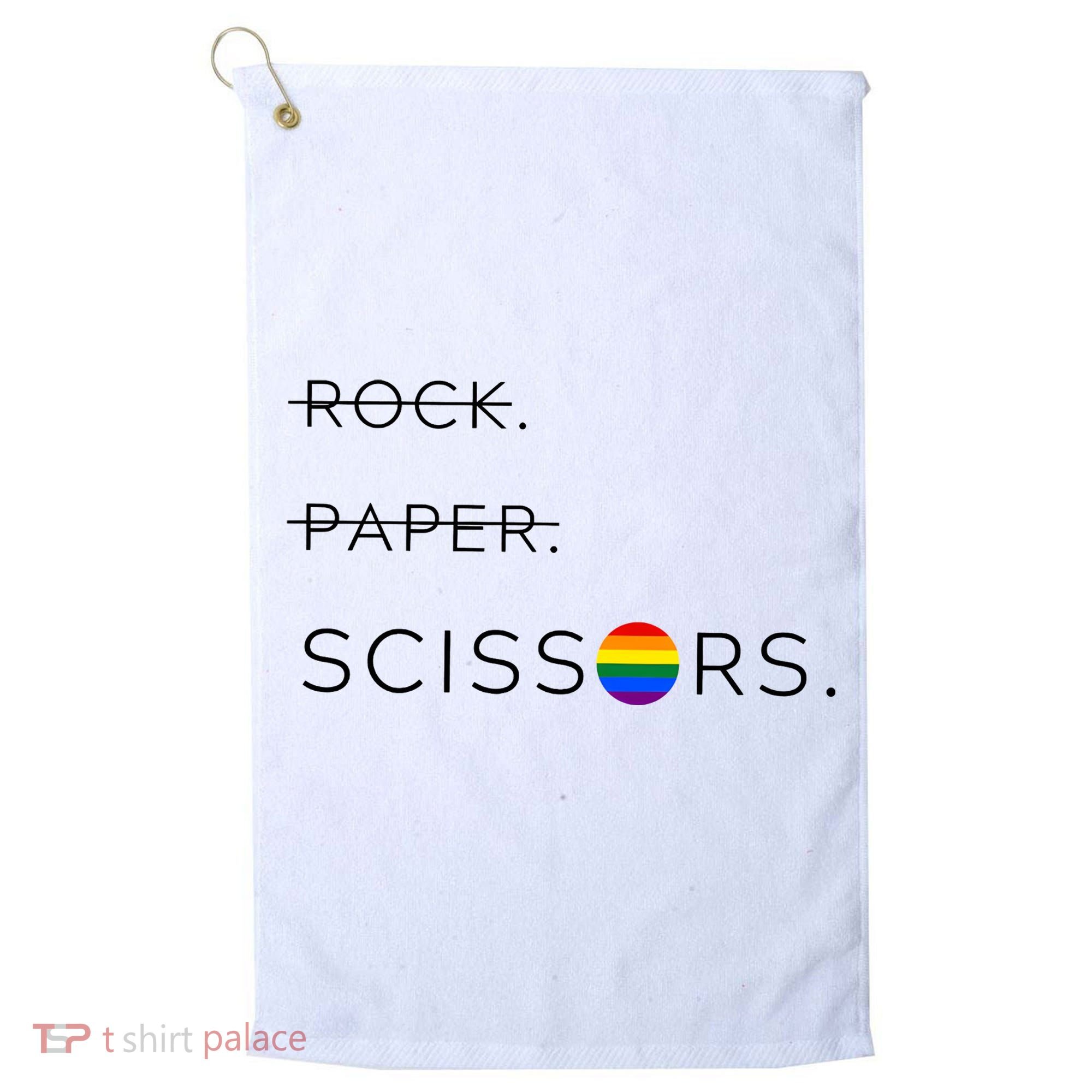 Rock Paper Scissors Lesbian Funny Lesbian Pride Lgbt Golf Towel