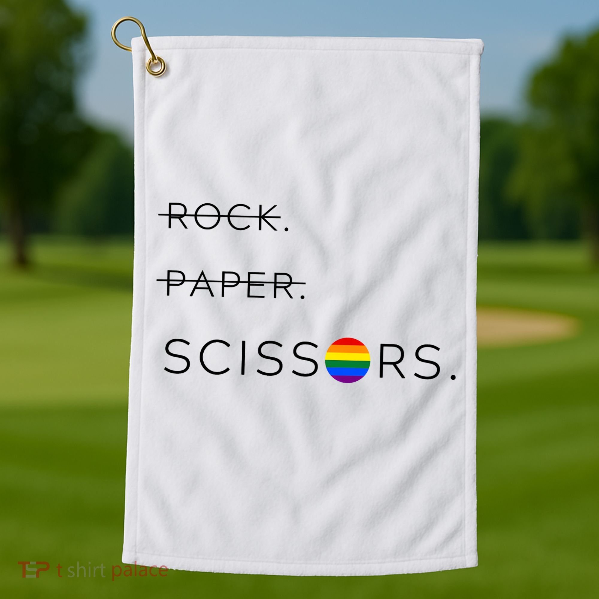 Rock Paper Scissors Lesbian Funny Lesbian Pride Lgbt Golf Towel