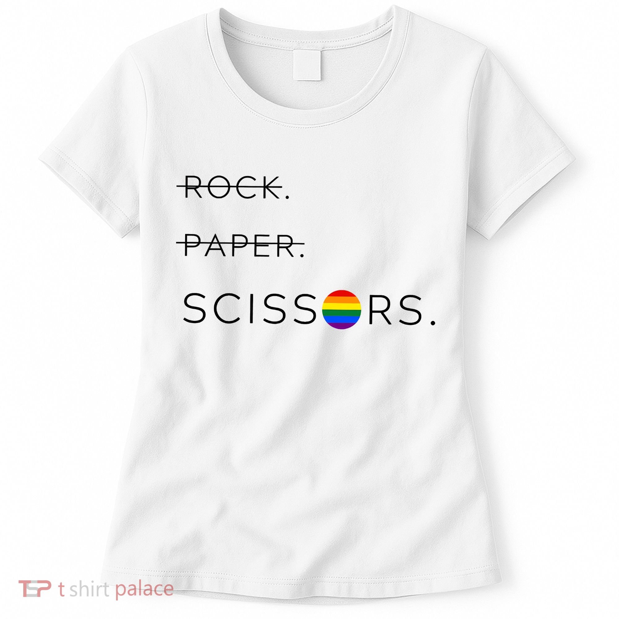 Rock Paper Scissors Lesbian Funny Lesbian Pride Lgbt Women's T-Shirt