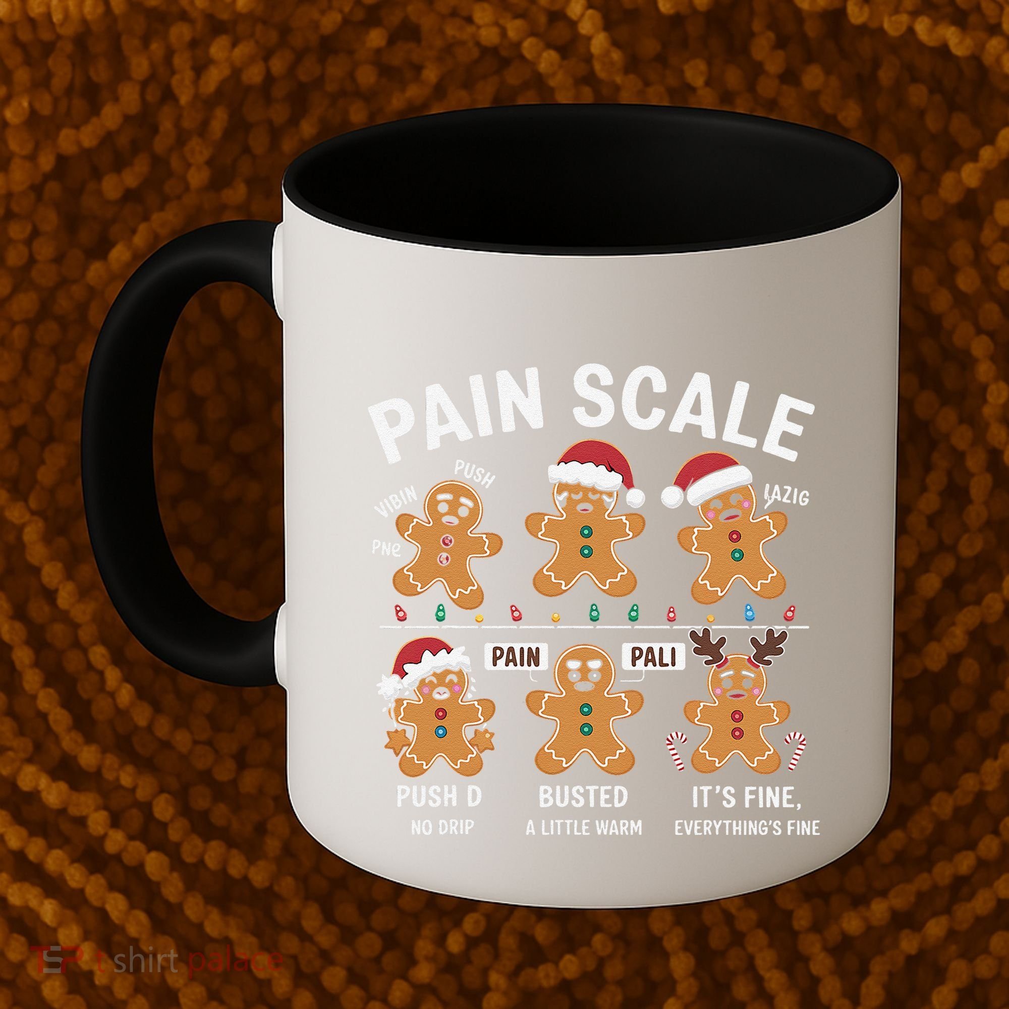 Retro Pain Scale Gingerbread Nurse Christmas Vibes Coffee Mug