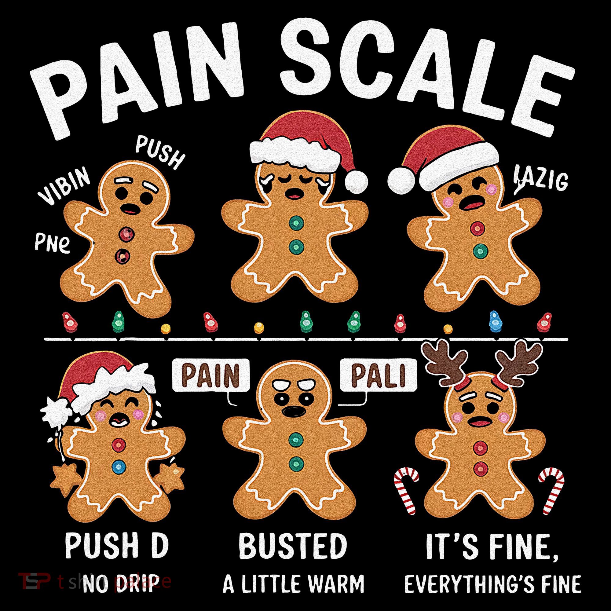 Retro Pain Scale Gingerbread Nurse Christmas Vibes Coffee Mug