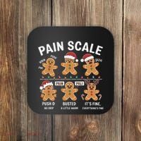 Retro Pain Scale Gingerbread Nurse Christmas Vibes Coaster thumb 0