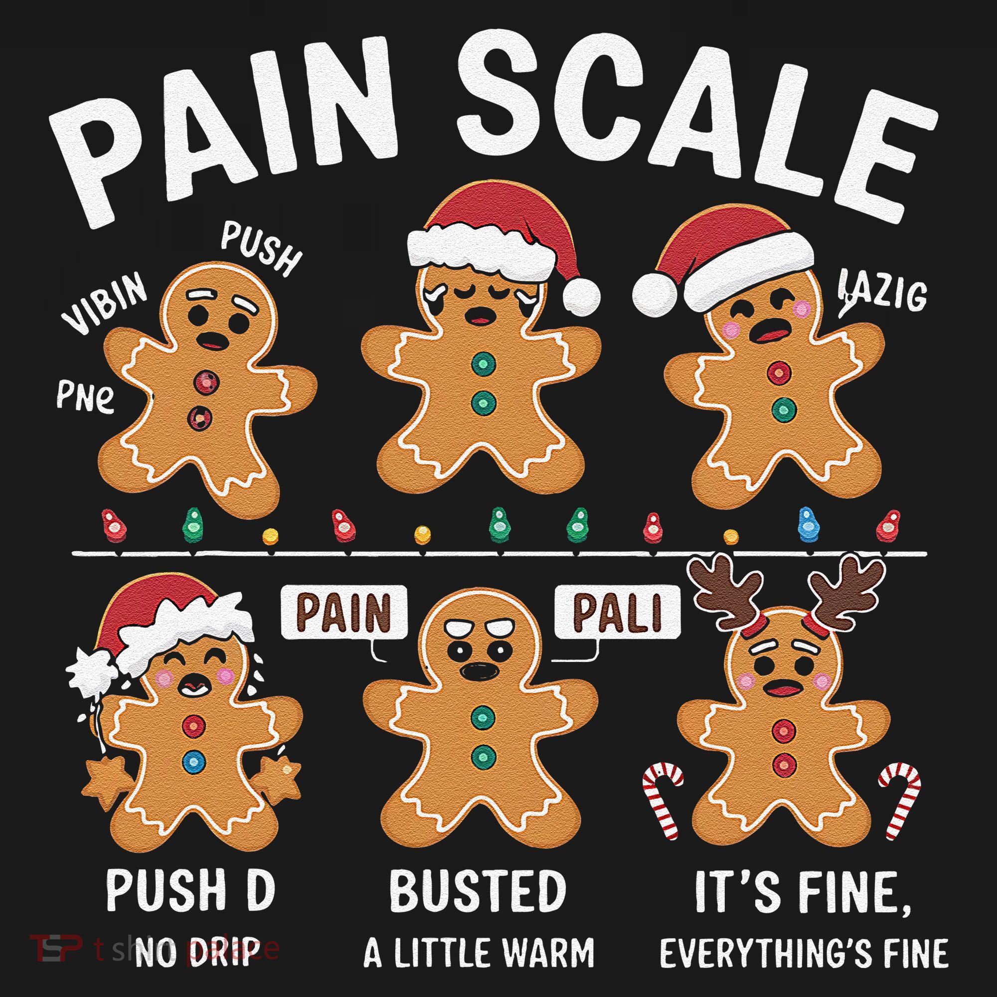 Retro Pain Scale Gingerbread Nurse Christmas Vibes Women's Hoodie
