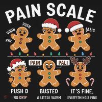 Retro Pain Scale Gingerbread Nurse Christmas Vibes Baby Bodysuit thumb 2
