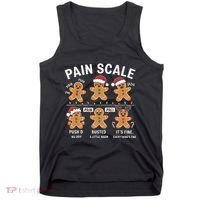 Retro Pain Scale Gingerbread Nurse Christmas Vibes Tank Top thumb 0