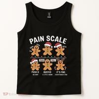 Retro Pain Scale Gingerbread Nurse Christmas Vibes Tank Top thumb 2