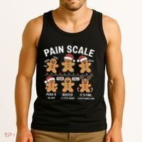 Retro Pain Scale Gingerbread Nurse Christmas Vibes Tank Top thumb 3