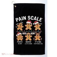 Retro Pain Scale Gingerbread Nurse Christmas Vibes Golf Towel thumb 0