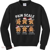 Retro Pain Scale Gingerbread Nurse Christmas Vibes Kids Sweatshirt thumb 0