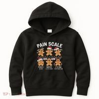 Retro Pain Scale Gingerbread Nurse Christmas Vibes Kids Hoodie thumb 0