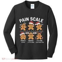 Retro Pain Scale Gingerbread Nurse Christmas Vibes Kids Long Sleeve Shirt thumb 0