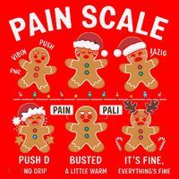 Retro Pain Scale Gingerbread Nurse Christmas Vibes Santa Hat thumb 1