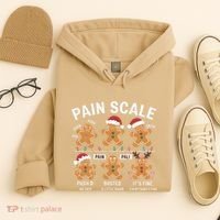 Retro Pain Scale Gingerbread Nurse Christmas Vibes Hoodie thumb 4