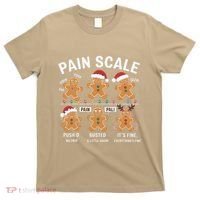 Retro Pain Scale Gingerbread Nurse Christmas Vibes T-Shirt thumb 0