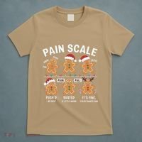 Retro Pain Scale Gingerbread Nurse Christmas Vibes T-Shirt thumb 5