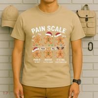 Retro Pain Scale Gingerbread Nurse Christmas Vibes T-Shirt thumb 6