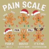 Retro Pain Scale Gingerbread Nurse Christmas Vibes T-Shirt thumb 7