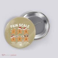 Retro Pain Scale Gingerbread Nurse Christmas Vibes Button thumb 0