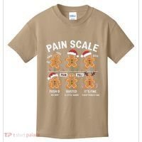 Retro Pain Scale Gingerbread Nurse Christmas Vibes Kids T-Shirt thumb 0