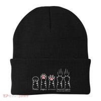 Rock Paper Scissors Cat Funny Kitten Cute Paw Beanie thumb 0