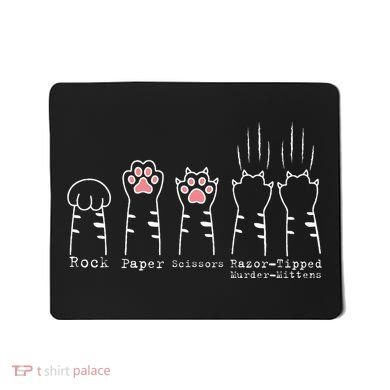 Rock Paper Scissors Cat Funny Kitten Cute Paw Mousepad
