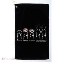 Rock Paper Scissors Cat Funny Kitten Cute Paw Golf Towel thumb 0
