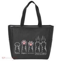 Rock Paper Scissors Cat Funny Kitten Cute Paw Tote Bag thumb 0
