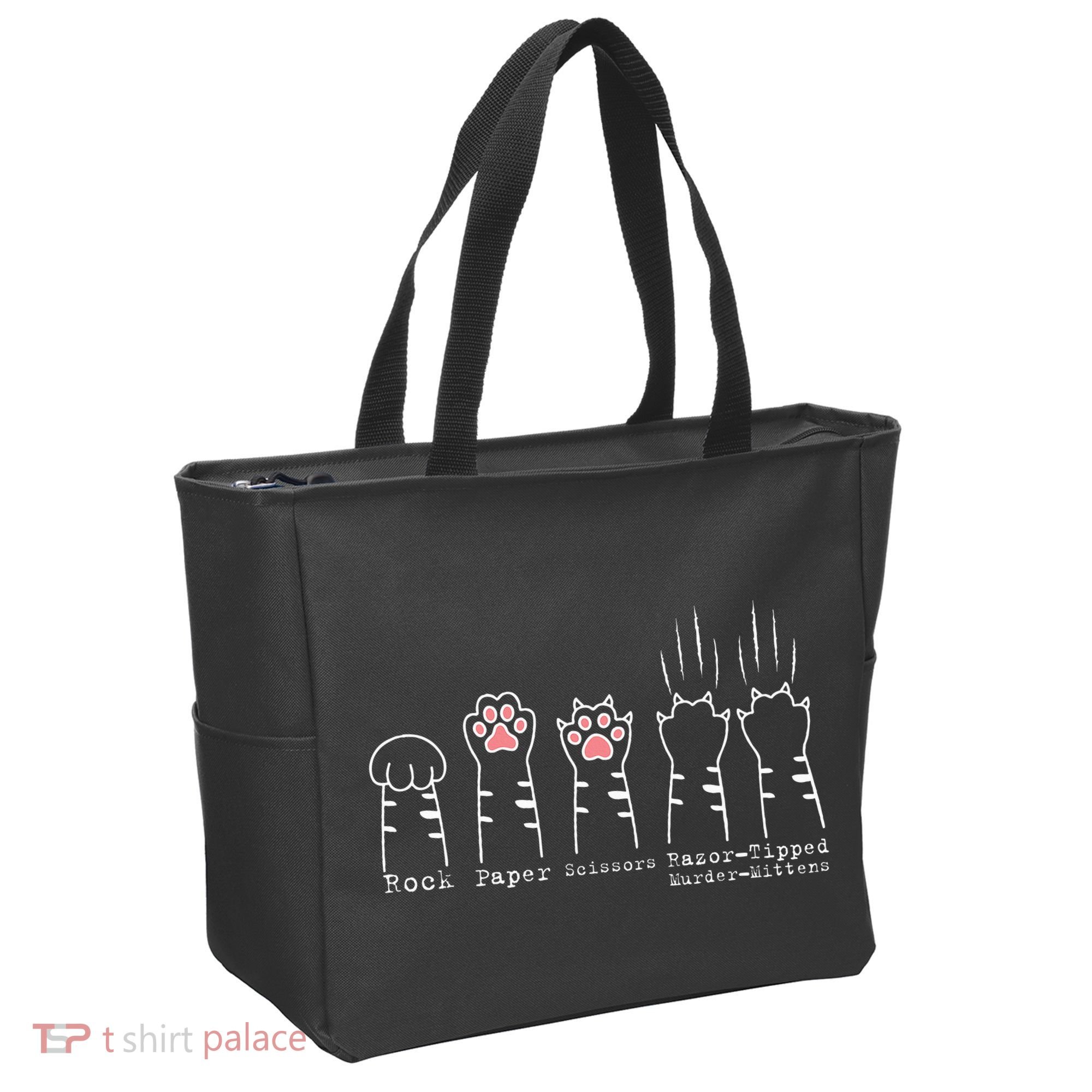 Rock Paper Scissors Cat Funny Kitten Cute Paw Tote Bag