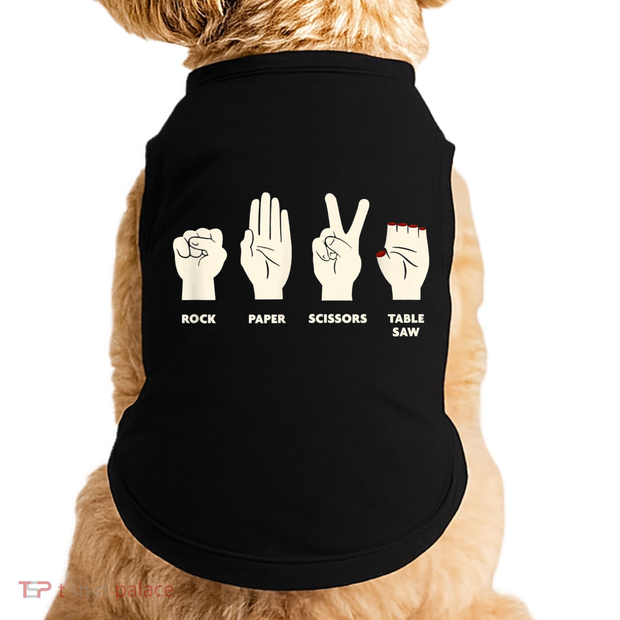 Rock Paper Scissors Table Saw Funny Carpenter Contractor Doggie Tank