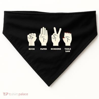 Rock Paper Scissors Table Saw Funny Carpenter Contractor USA-Made Doggie Bandana